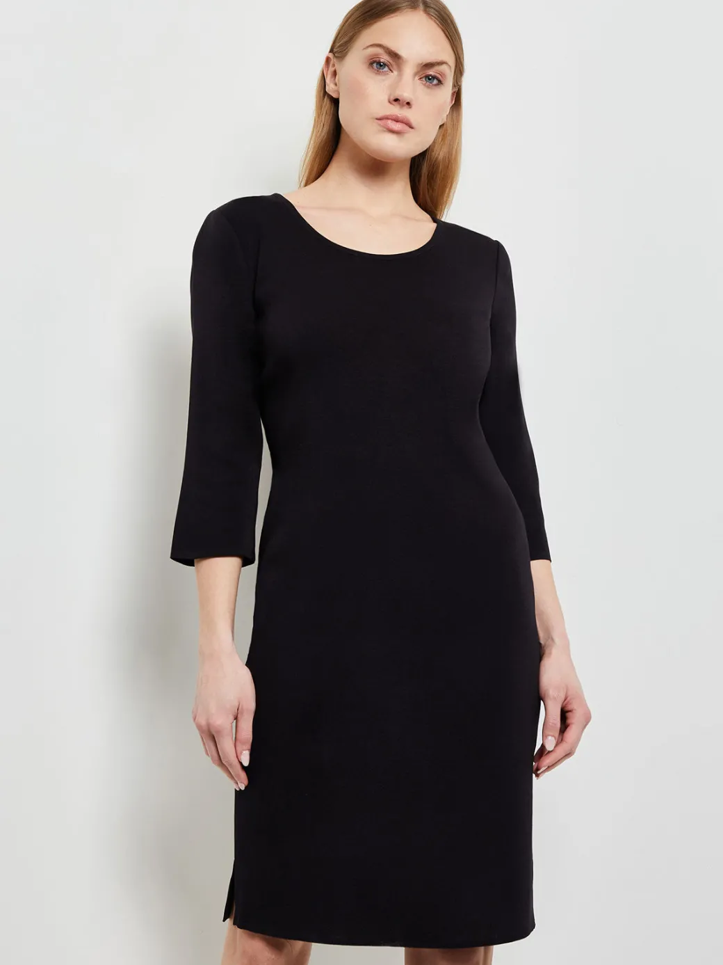 3/4 Sleeve Sheath Dress - Scoop Neck Dress ||Misook Outlet