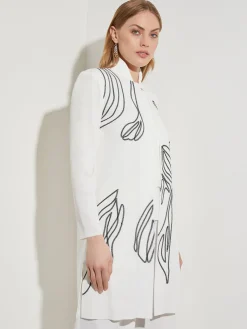 Abstract Embroidery Jewel Neck Jacket|Misook New