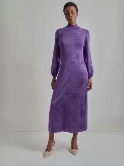 A-Line Jacquard Knit Maxi Dress|Misook Fashion