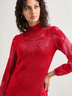 A-Line Jacquard Knit Maxi Dress|Misook Best