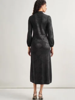 A-Line Jacquard Knit Maxi Dress|Misook Outlet