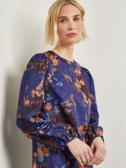 A-Line Printed Woven Maxi Dress|Misook Discount