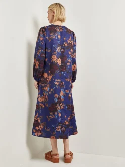 A-Line Printed Woven Maxi Dress|Misook Discount