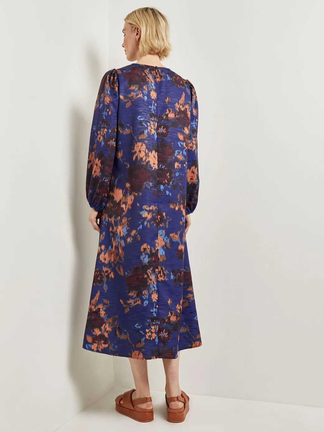 A-Line Printed Woven Maxi Dress|Misook Discount