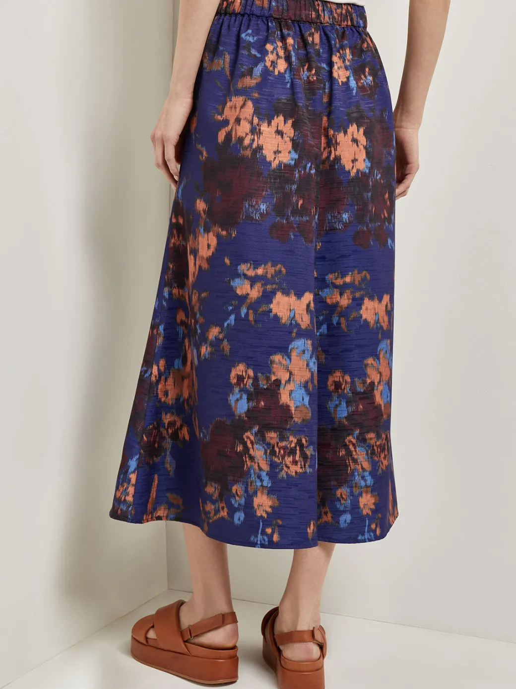 A-Line Printed Woven Maxi Skirt|Misook Online