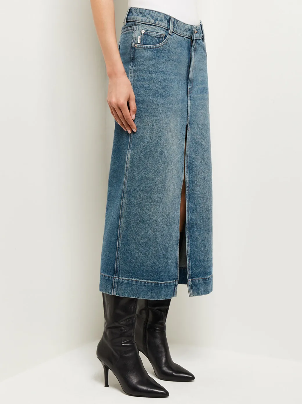 Asra Denim Maxi Skirt|Misook Clearance