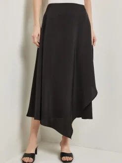 Asymmetrical Charmeuse Maxi Skirt|Misook Best