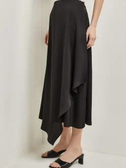 Asymmetrical Charmeuse Maxi Skirt|Misook Best