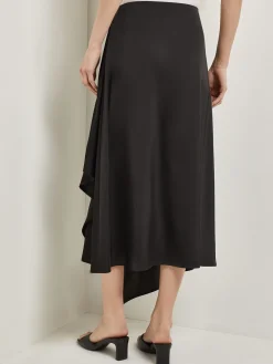 Asymmetrical Charmeuse Maxi Skirt|Misook Best