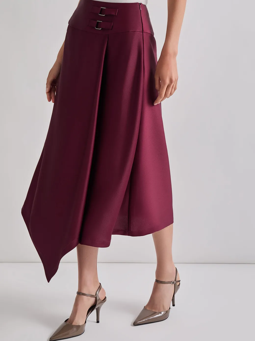 Asymmetrical Crepe de Chine Maxi Skirt|Misook Best