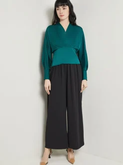 Batwing Sleeve Blouse - Crepe De Chine|Misook Fashion