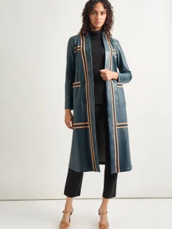 Belted Long Vegan Leather Jacket|Misook New