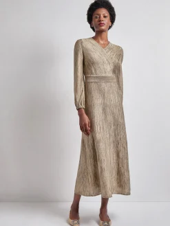 Bishop Sleeve Jacquard Knit Maxi Dress|Misook Online