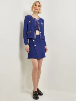 Braided Trim Boucle Knit Jacket|Misook Sale