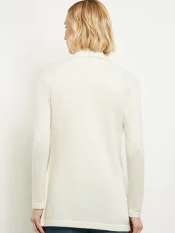 Buckle Detail Shawl Collar Cashmere Cardigan|Misook Clearance