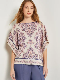 Cape Sleeve Tunic - Soft Jacquard Knit|Misook Outlet