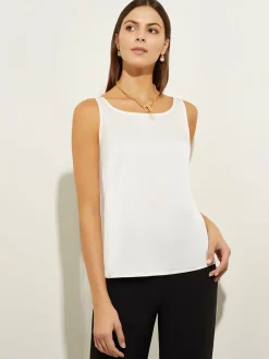Classic Crepe de Chine Tank Top,|Misook Hot