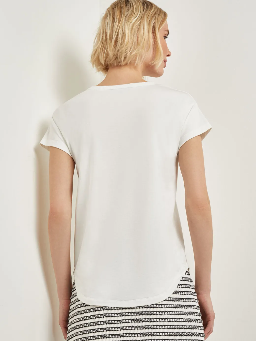 Classic Short Sleeve Jersey Knit Top|Misook Clearance