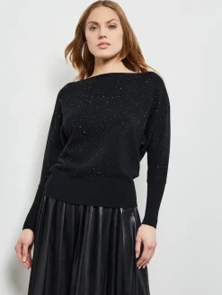Dolman Sequin Cashmere Sweater|Misook Outlet