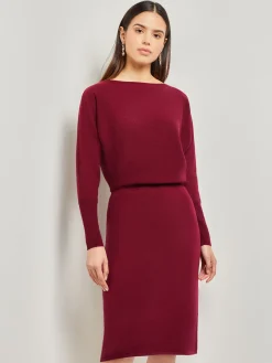 Dolman Sleeve Cashmere Dress|Misook New