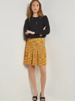 Embellished Neckline Blouse - Crepe De Chine|Misook Online