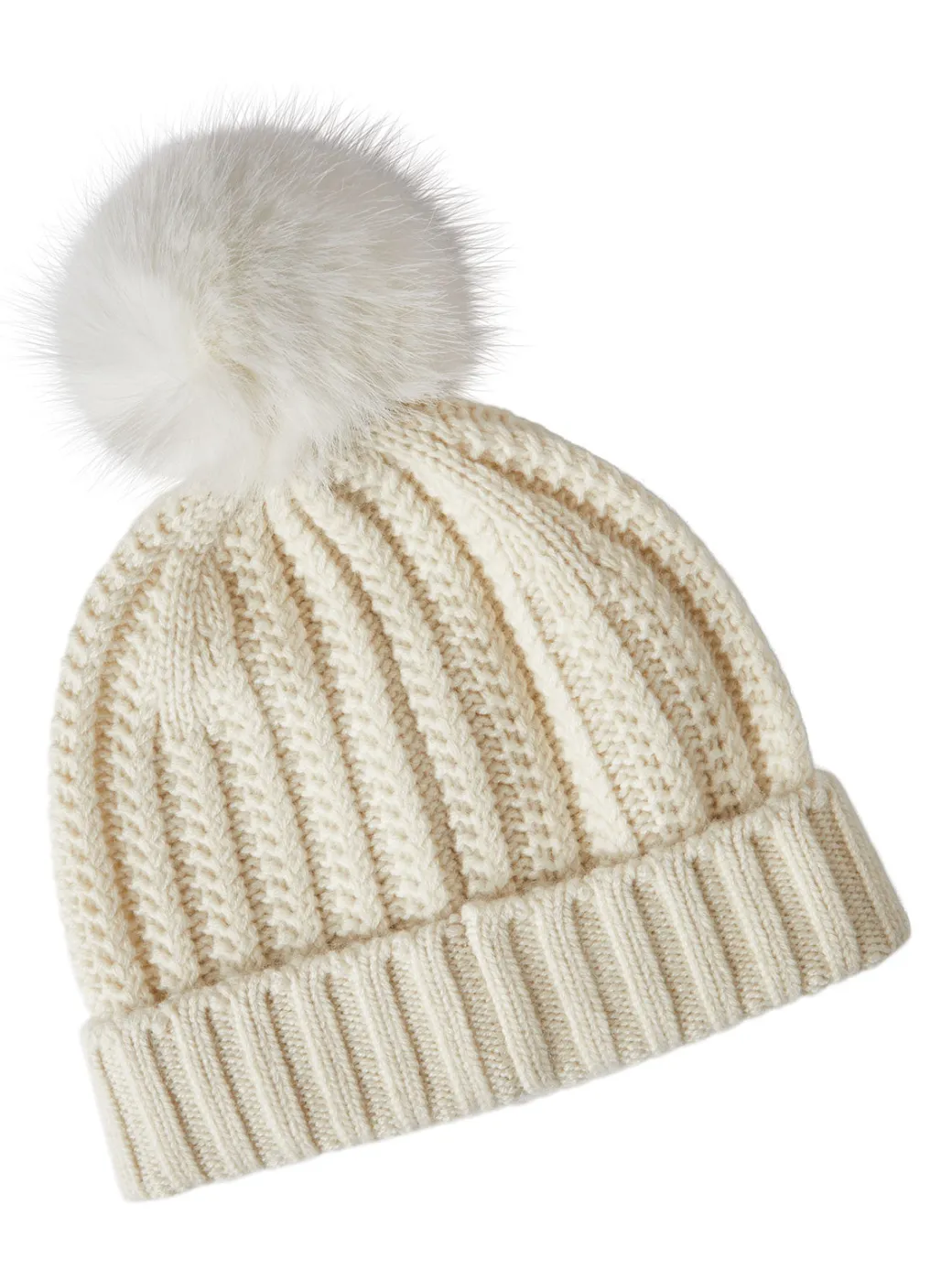 Faux Fur Pom Pom Cashmere Hat|Misook Hot