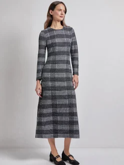 Fit & Flare Tweed Knit Maxi Dress|Misook Sale