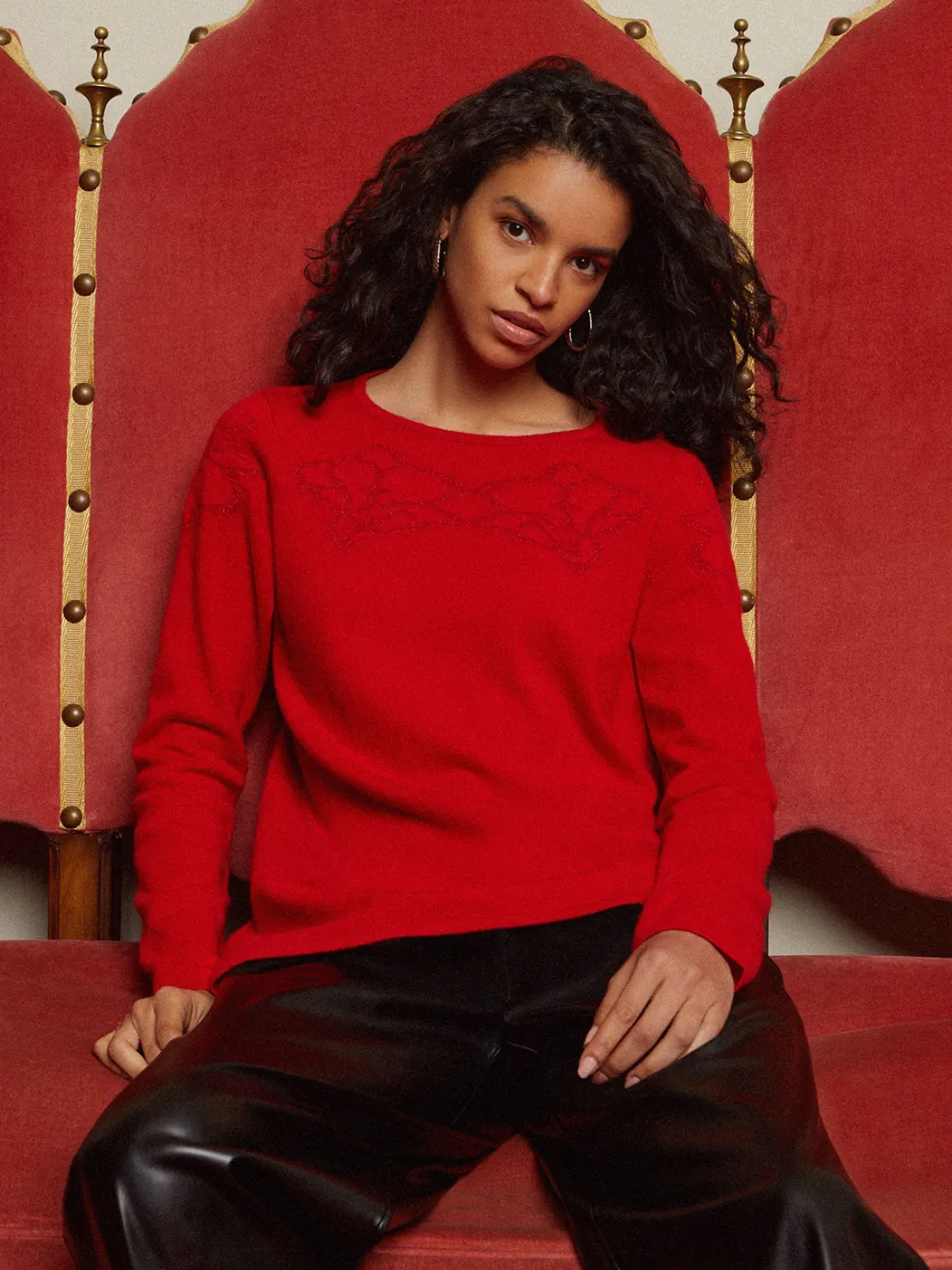 Floral Shimmer Cashmere Tunic|Misook Discount