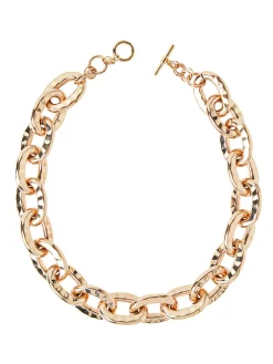 Hammered Oval Link Short Necklace|Misook Online