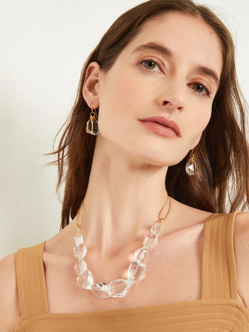 Handmade Crystal Nugget Mixed Back Necklace|Misook Hot