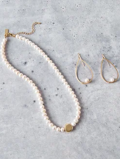 Handmade Gold Nugget Freshwater Pearl Necklace|Misook Online