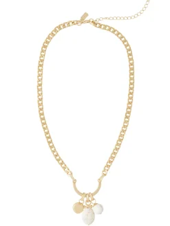 Handmade White Magnesite Pendant Chain Necklace|Misook Fashion