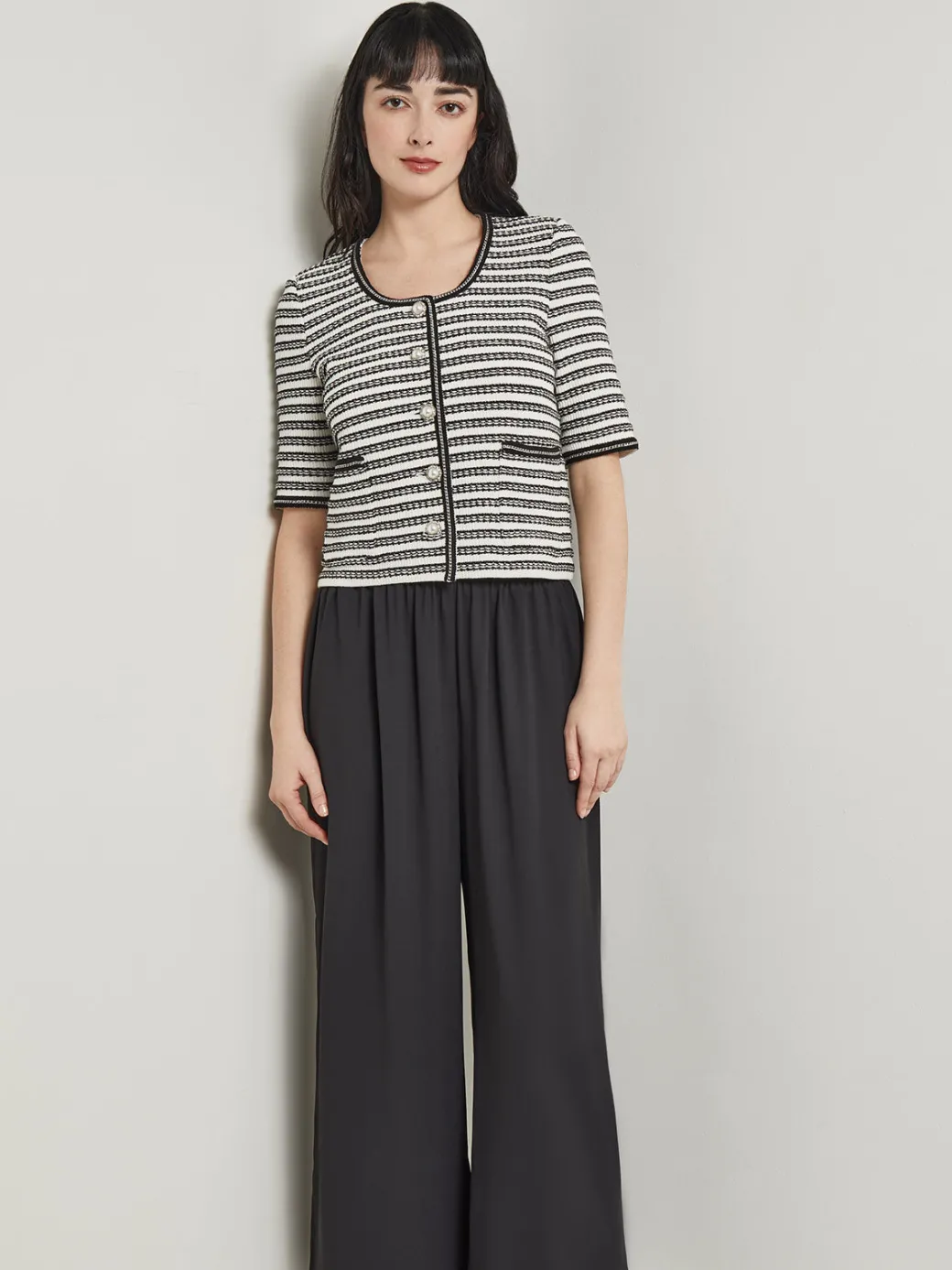 Heritage Fit Chain Trim Jacket - Recycled Knit|Misook Best