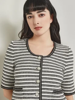 Heritage Fit Chain Trim Jacket - Recycled Knit|Misook Best