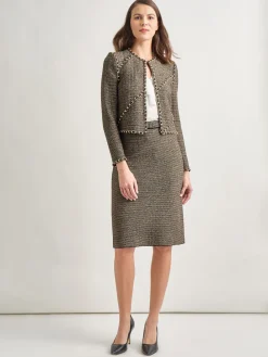 Heritage Fit Curbed Chain Trim Lurex Knit Jacket|Misook Hot