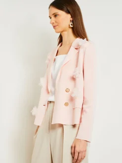 Heritage Fit Double Breasted Jacket - Floral Applique Knit|Misook Online