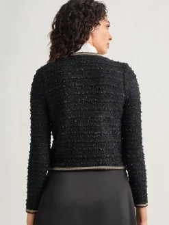 Heritage Fit Double Chain Trim Eyelash Knit Jacket|Misook Online