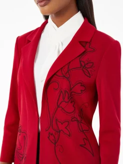 Heritage Fit Floral Embroidery Long Knit Jacket|Misook Fashion