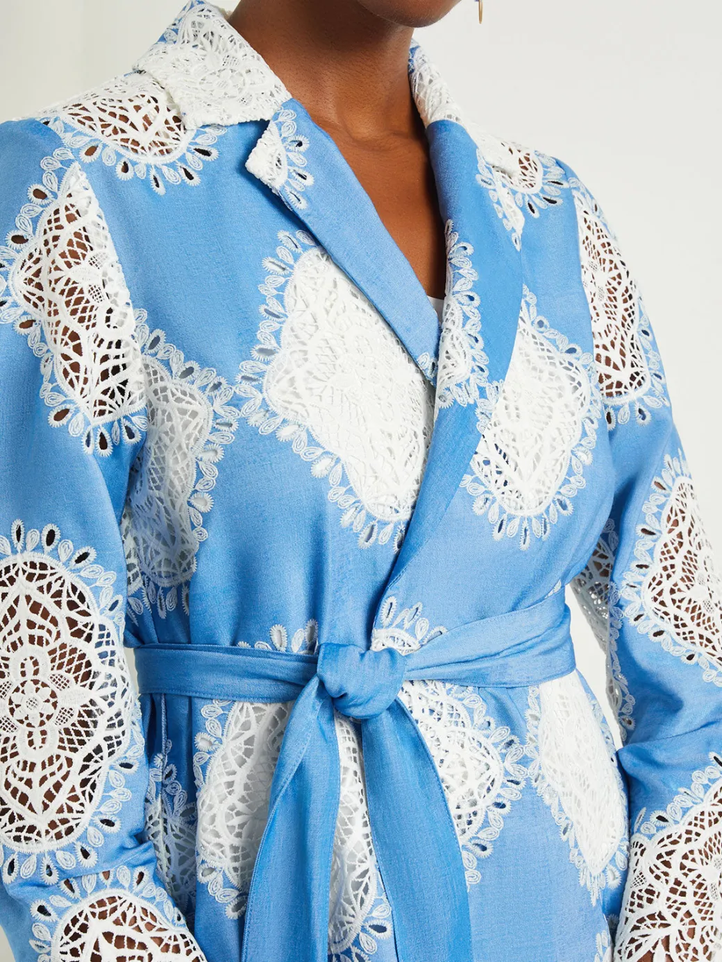 Heritage Fit Jacket - Lace Inset Novelty Woven|Misook Hot