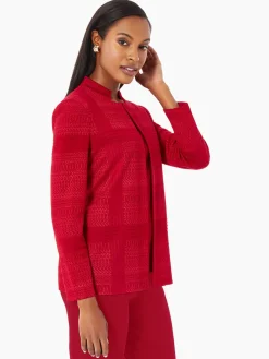 Heritage Fit Multi-Directional Pattern Knit Jacket|Misook Discount