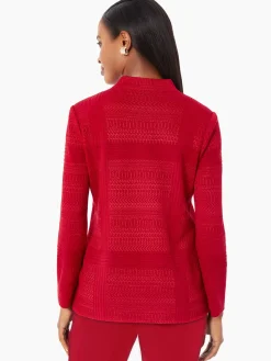 Heritage Fit Multi-Directional Pattern Knit Jacket|Misook Discount