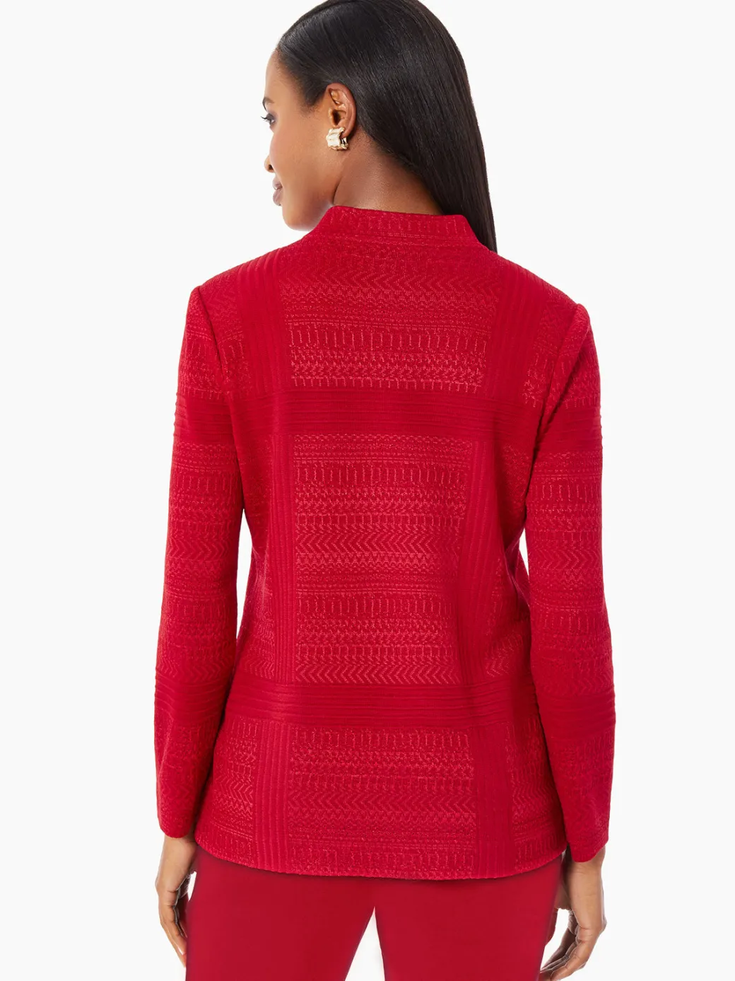 Heritage Fit Multi-Directional Pattern Knit Jacket|Misook Discount
