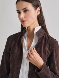 Heritage Fit Reversible Suede Leather Jacket|Misook Best