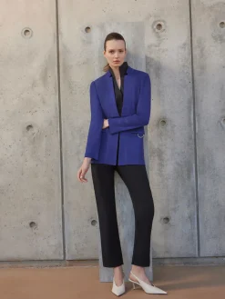 Inverted Notch Collar Tailored Knit Jacket|Misook Best