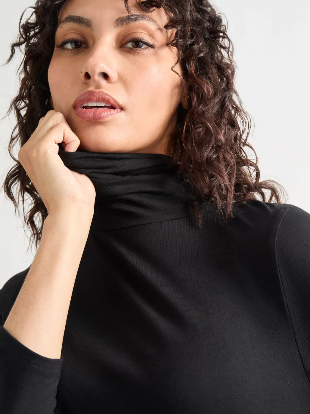 Jersey Turtleneck Top,|Misook Best