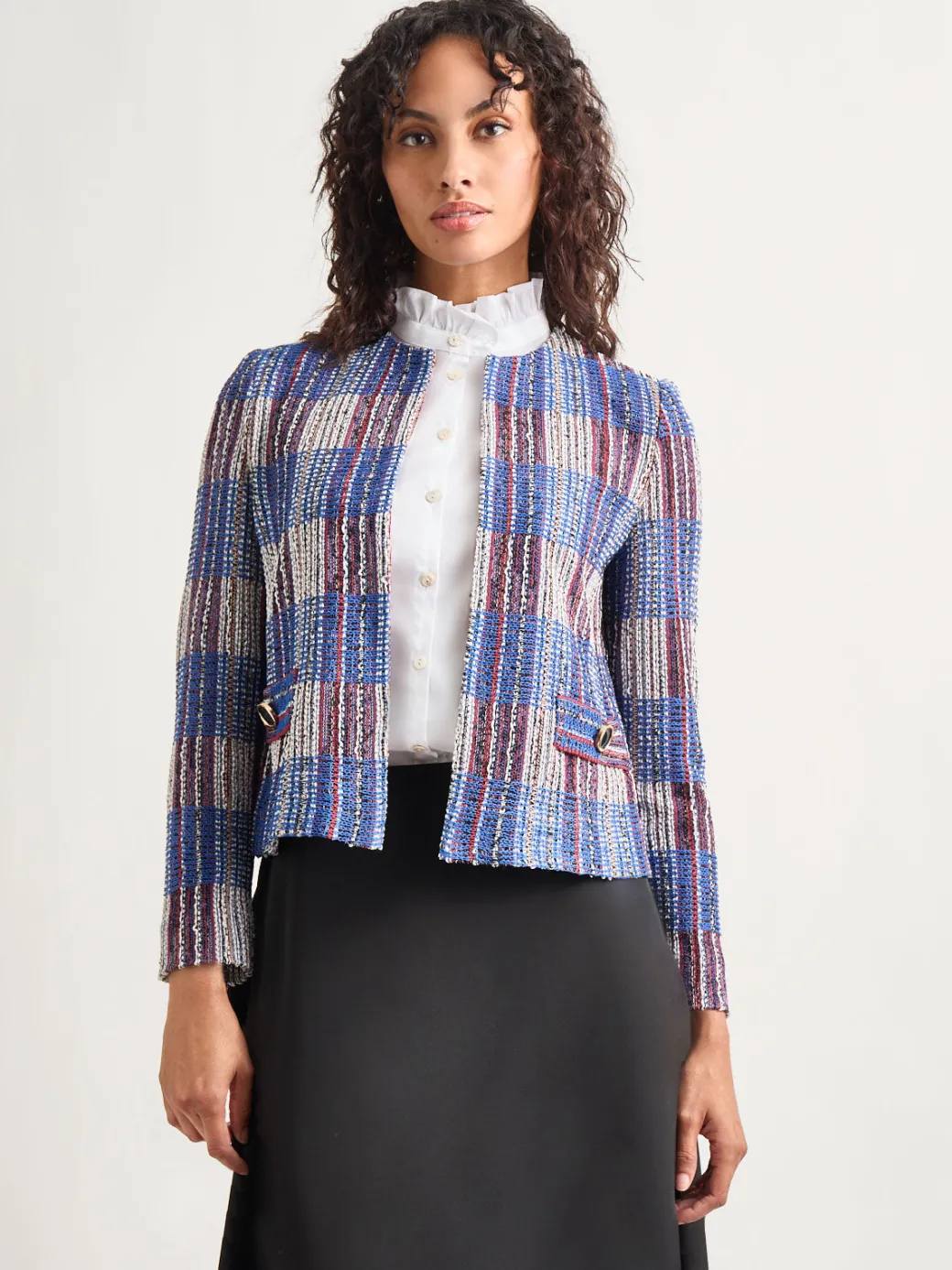 Jewel Neck Tweed Jacket|Misook Discount