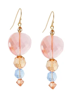 18K Matte Gold Plated Multi-colored Crystal Earrings|Misook Outlet