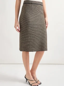 Knee-Length Lurex Knit Straight Skirt|Misook Discount
