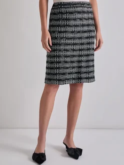Knee-Length Tweed Knit Pencil Skirt|Misook Outlet