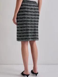Knee-Length Tweed Knit Pencil Skirt|Misook Outlet